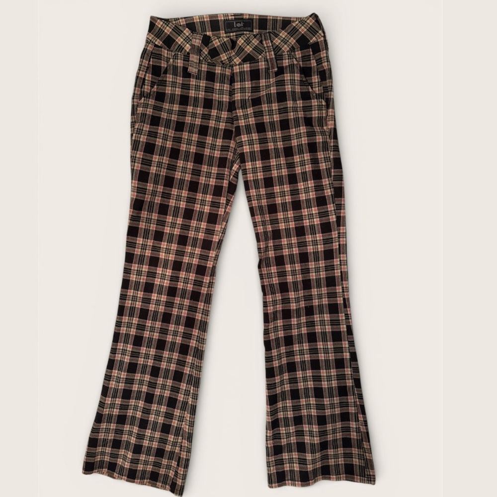 LEI Y2K Vintage Flare Bell bottom pants Plaid - Picture 2 of 4